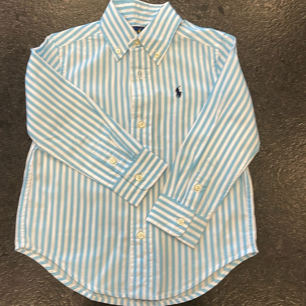 Ralph Lauren Boys- Striped Cotton Poplin Shirt